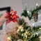 Red Glitter Poinsettia Flower Picks with Ornament Balls – Set of 12, Christmas Floral Decorations